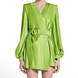 Zhivago Lime Green Belted Mini Dress